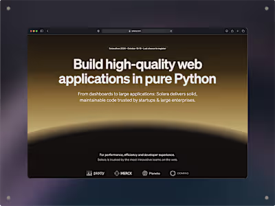 Solara Tech Startup Website (Figma, Design, Visual + Branding)