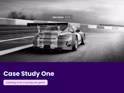 UI for an adrenaline-pumped car game