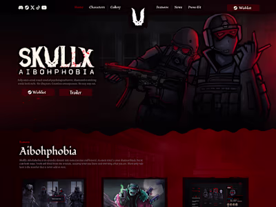 SkullX: Aibohobia Game - Website Design