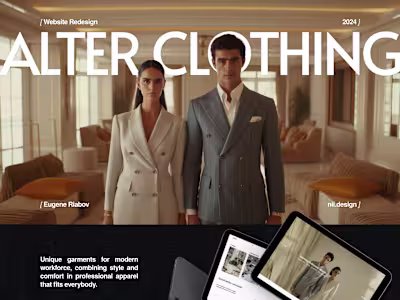 Alter Clothing | Landing Page Redesign