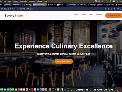 web-page resturant template 