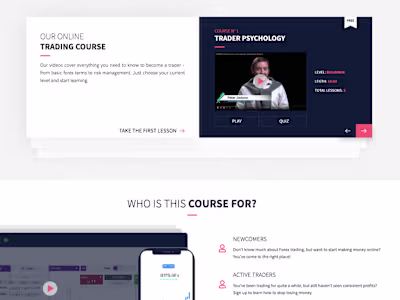 Online Trading Course Website Overview: I built the frontend...