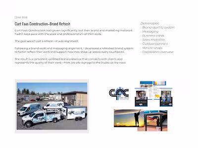 Curt Faus Construction - Brand Refresh