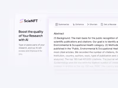 ScieNFT AI • AI-backed research tool 
