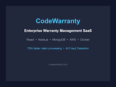 CodeWarranty — Enterprise Warranty Management SaaS