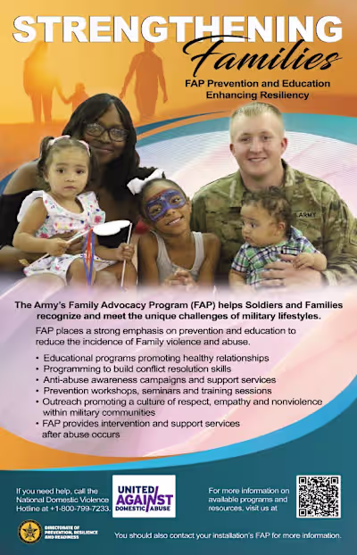 Military Family Appreciation Month posters and infographics