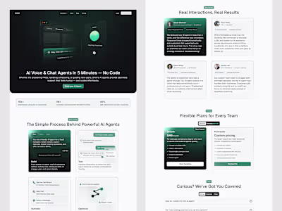 Landing Page Design for AI Agents Platform
