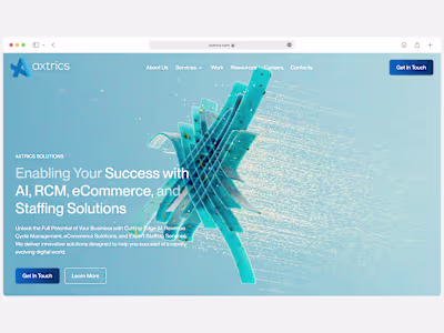 Axtrics Landing Page Redesign