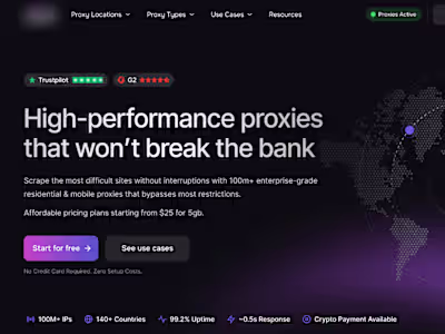 Proxy Provider Landing Page