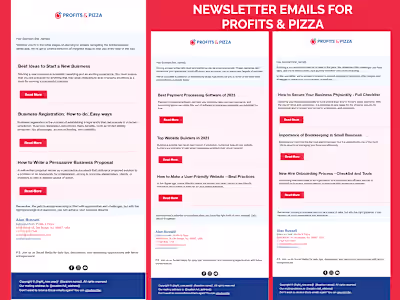 Blogs Emails Series for Profits & Pizza