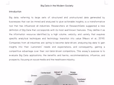  Big Data in the Modern Society.