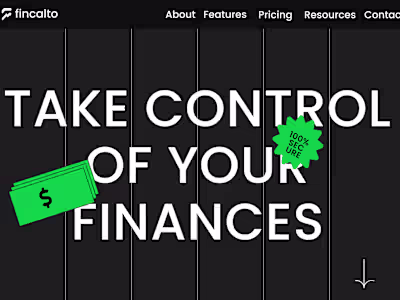 Finance Management Landing Page