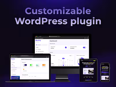 UI/UX for Darkly: A Seamless Dark Mode WordPress Plugin