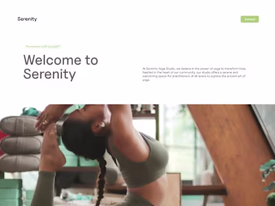 Landing Page in Framer for Yoga Studio
