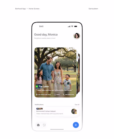 The home page I initially