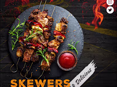 Grilled skewers Social Media Design