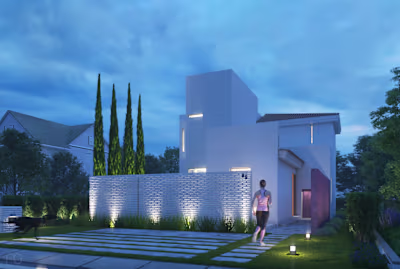 Modern Compact Villa 3D Visualization