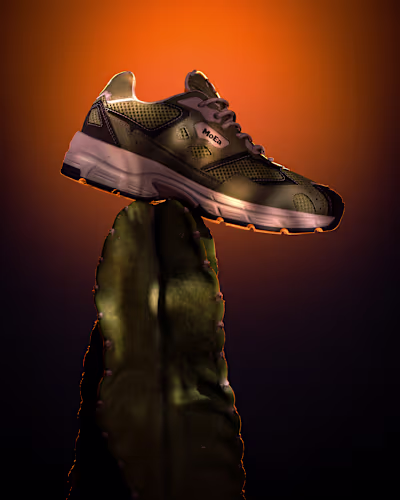 A shoe made out of cactus, on a cactus. There's no other way...