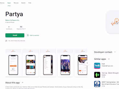 Partya (combo of Instagram + Book my show + Tinder)