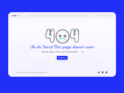 Framer 404 Error Page Design