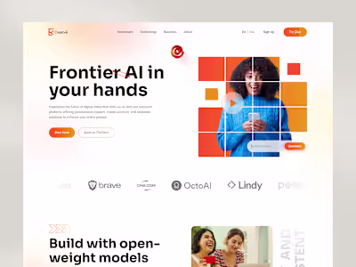 Creative AI Landing Page UI/UX design