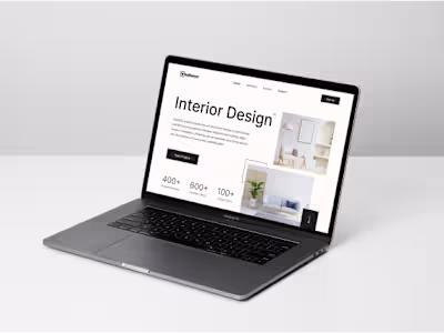 Interior design landing page