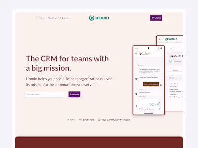 Unmio: Mission-Driven CRM Web Design & Development
