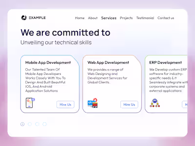 Our Services Page – Web UI Design