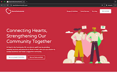 Heart in the Community Website Design
