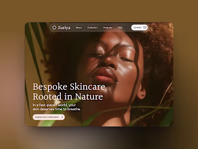 Zuriya - Concept Landing Page