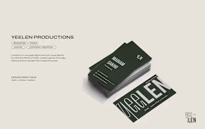 YEELEN PRODUCTIONS, a content creator agency - brand identity
