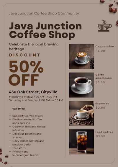Flyer Design for a Coffee Shop