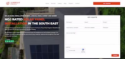 Website redesign in Framer for Solar Panel Company