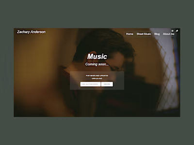 Zachary Anderson Website Development