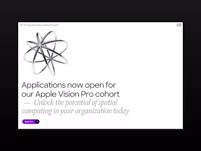 Design Agency's VR Program (Web Design / Framer Development)