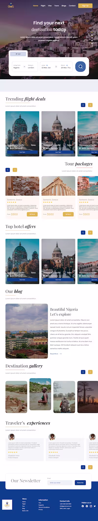 Showcasing a recently completed project for a travel agency ...