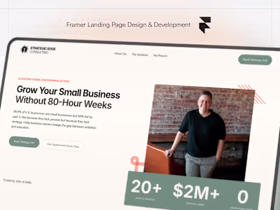 Framer Landing Page Design for Strategic Edge Consulting