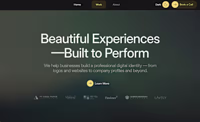 Creative Agency Portfolio Website Development
