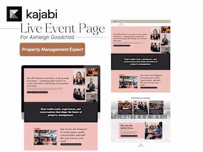 Premium Kajabi Live Event Page for Property Management Expert