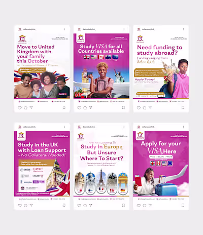 Social Media Flyers for Edu-Travel Brand - DAFAN Study Link