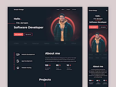 Portfolio website responsive UI UX design