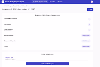 Vendor Weekly Report Glide App