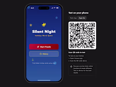 Silent Night: Holiday Word Quest A holiday-themed word puzzl...