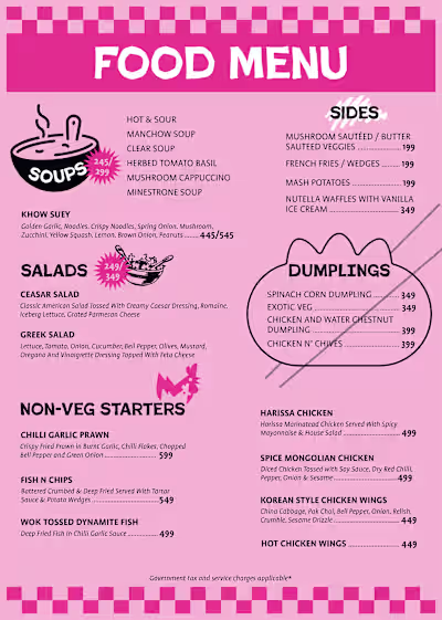 Menu Design - Socialite Cafe 
