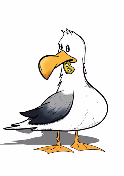 Seagull with 'B' chip in its mouth