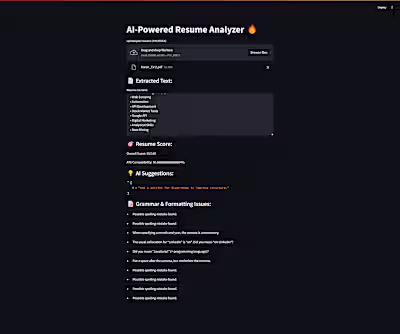 AI-Powered Resume Analyser Development