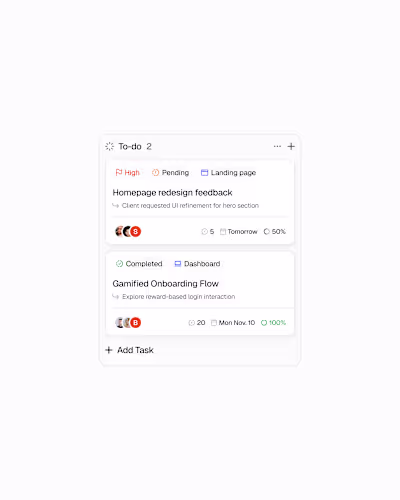 To-do list UI widget