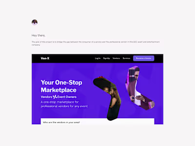 A B2C platform for hiring professional vendors