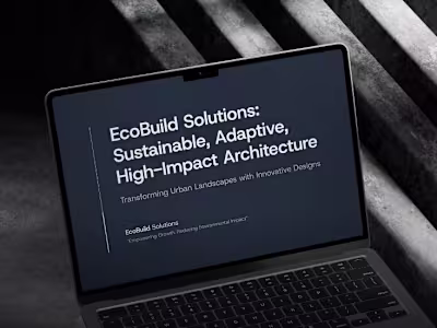 Pitch Deck for EcoBuild Solutions