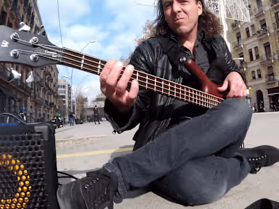 I will record incredible glam metal bass guitar session musician